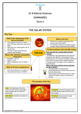 Gr 8 Natural Sciences Worksheets - Term 4