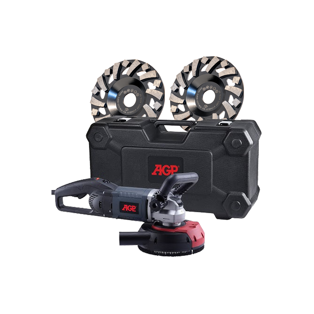 AGP G180 betonschuurmachine met 2 zwarte komschijven