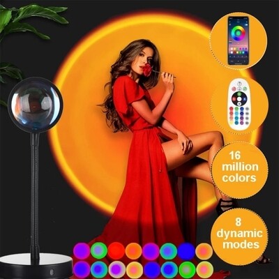 Lampe coucher de soleil 16 couleurs + telecommande et Bluetooth mode