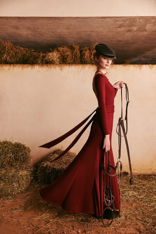 Sleeved Backless Long Dress