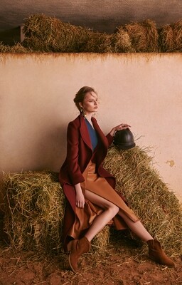 Belted Wool Coat with Lapels