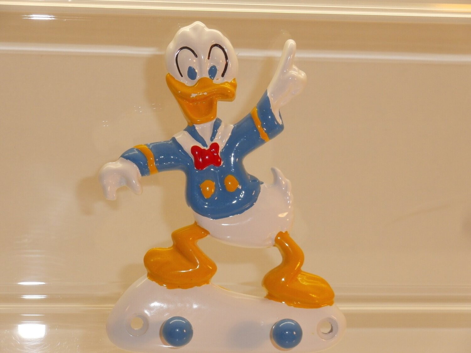 Disney Donald Duck:80er Jahre: Kleiderhaken aus Metall: Donald (Flachfigur)