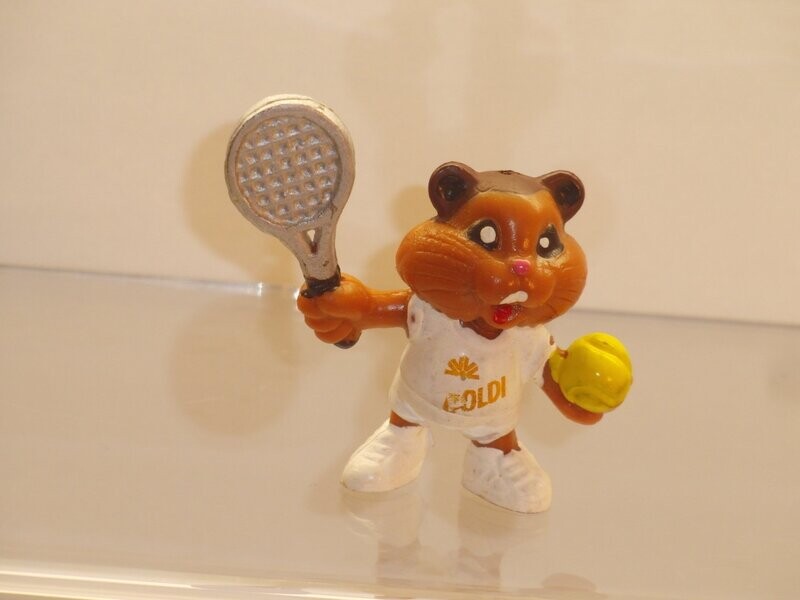 Werbefiguren: Commerzbank 80er Jahre: Goldi Hamster als Tennisspieler