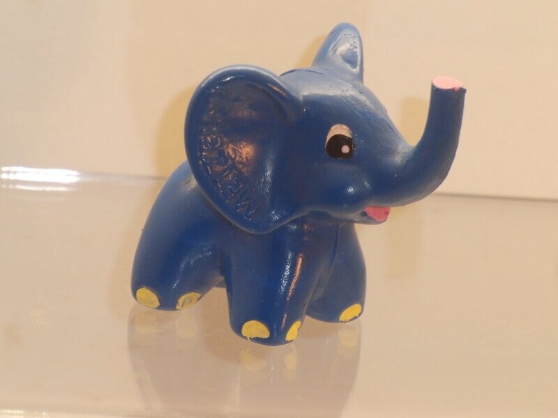 Werbefiguren: Metzeler: Blauer Elefant aus Vollgummi Werbefiguren: Metzeler: Blauer Elefant aus Vollgummi