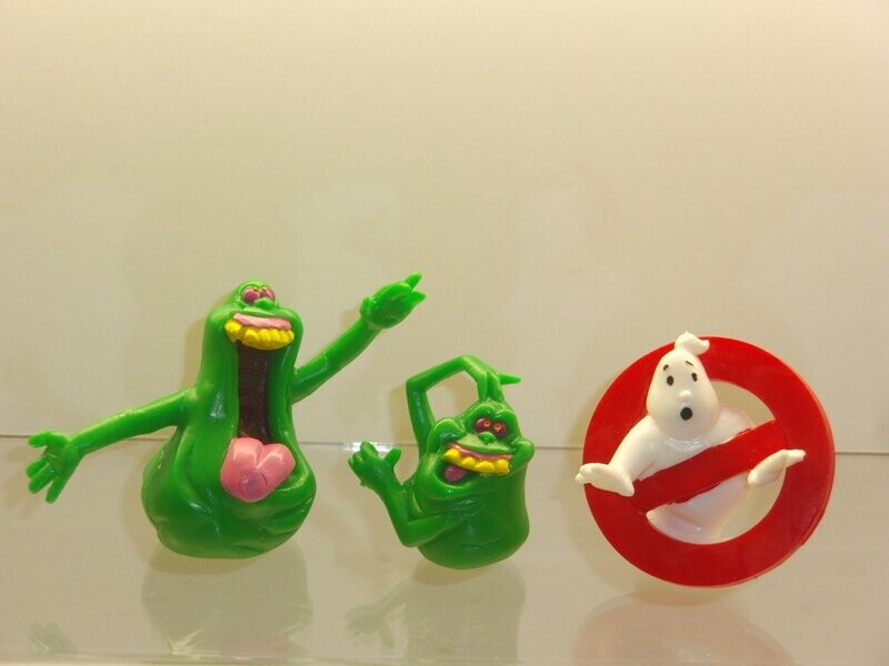 The Real Ghostbusters: Yolanda 80er Jahre: Set mit Logo und 2x Slimer = 3 Figuren