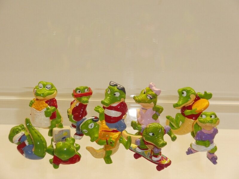 Ferrero Ü-Ei: 1993: Die Crazy Crocos: kompletter Satz mit 10 Figuren ohne BPZ Ferrero Ü-Ei: 1993: Die Crazy Crocos: kompletter Satz mit 10 Figuren ohne BPZ