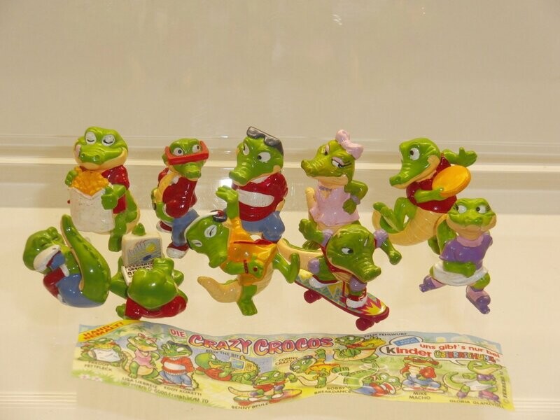 Ferrero Ü-Ei: 1993: Die Crazy Crocos: kompletter Satz mit 10 Figuren mit 1 BPZ Ferrero Ü-Ei: 1993: Die Crazy Crocos: kompletter Satz mit 10 Figuren mit 1 BPZ