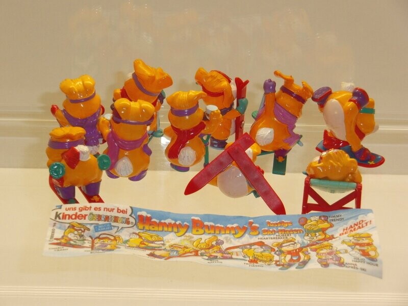 Ferrero Ü-Ei: 1996: Hanny Bunny's lustige Skihasen: kompletter Satz mit 10 Figuren mit 1 BPZ
