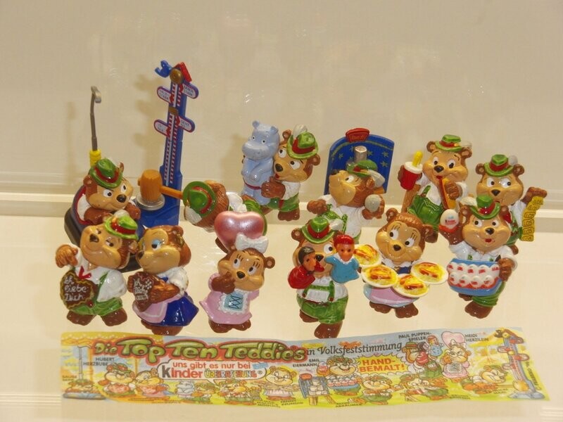 Ferrero Ü-Ei: 1996: Die Top Ten Teddies in Volksfeststimmung: kompletter Satz mit 12 Figuren mit 1 BPZ