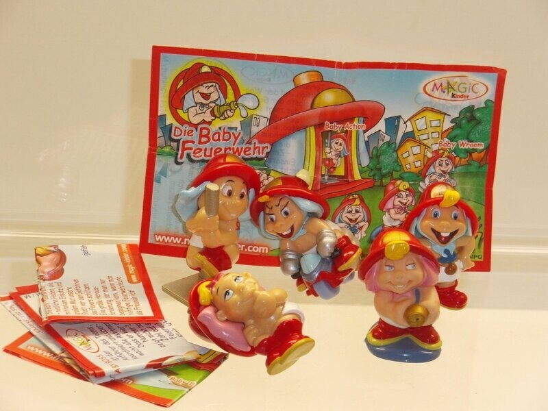 Ferrero Ü-Ei: 2006: Die Baby Feuerwehr: kompletter Satz mit 5 Figuren mit allen BPZ