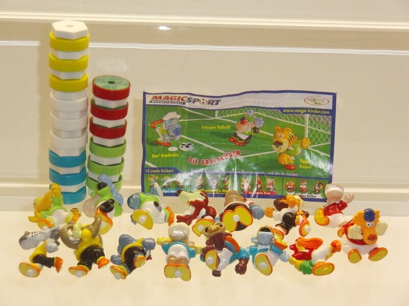 Ferrero Ü-Ei: 2006: Magic Sport kompletter Satz mit 15 Figuren mit 1 BPZ Ferrero Ü-Ei: 2006: Magic Sport kompletter Satz mit 15 Figuren mit 1 BPZ