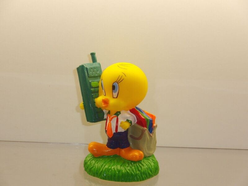 Bugs Bunny & Co.: Süssigkeiten Topper 90er Jahre: Tweety mit Handy Bugs Bunny & Co.: Süssigkeiten Topper 90er Jahre: Tweety mit Handy