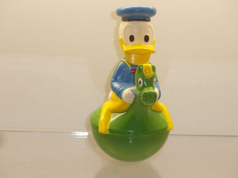 Disney Donald Duck: Gabriel 80er Jahre: Donald auf Schaukelpferd (Steh-Auf-Figur)
