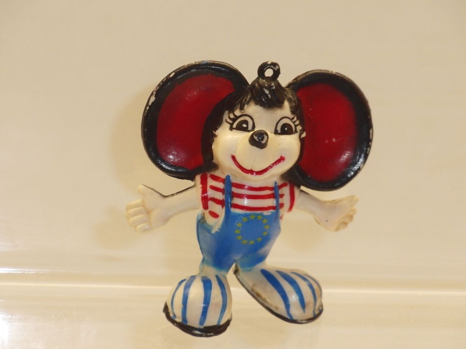 Werbefiguren: Europa Park: Maskottchen Ed Euromaus: alte Ausführung (Anhängeröse angerissen)