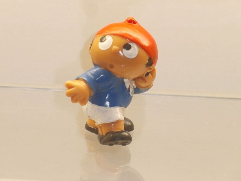 Werbefiguren: ZDF: Mainzelmännchen: John 1978: Mainzelmännchen-Fußballer: Verwarnter (Hemd blau) mit Rückennummer 4