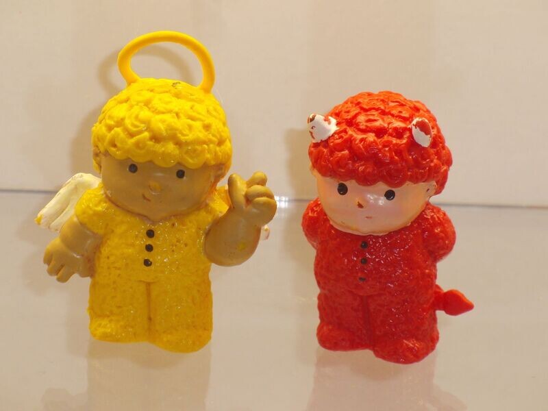 Werbefiguren: Hörzu 1980: Engelchen und Teufelchen (ohne Schlüsselkette Werbefiguren: Hörzu 1980: Engelchen und Teufelchen (ohne Schlüsselkette