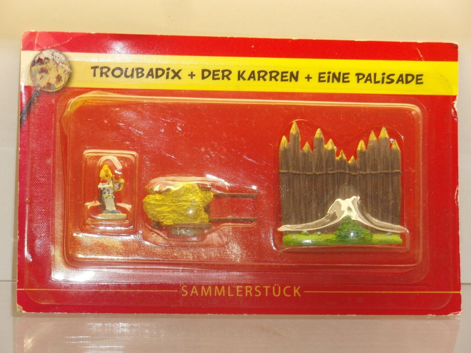 Asterix Dorf: Hachette Collections 2013 : Troubadix + der Karren + eine Palisade