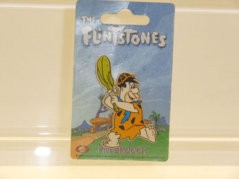 Familie Feuerstein: 1994: Pins: Fred als Baseballspieler auf Karte Familie Feuerstein: 1994: Pins: Fred als Baseballspieler auf Karte