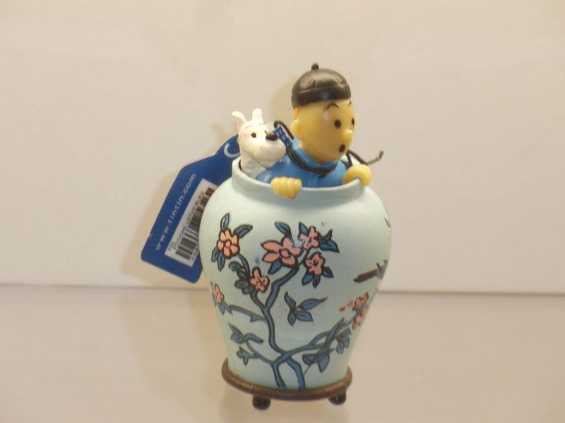 Tim und Struppi: Moulinsart: Tim und Struppi in Vase Tim und Struppi: Moulinsart: Tim und Struppi in Vase