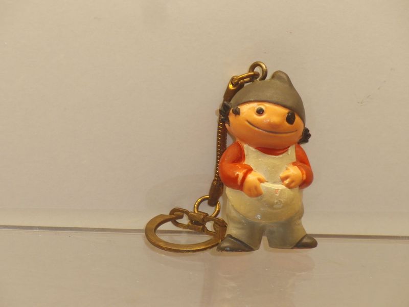 Werbefiguren: ZDF: Mainzelmännchen: Goebel 1974: Schlüsselanhänger: Anton: Mütze grau, Schürze weiß, Hose grau