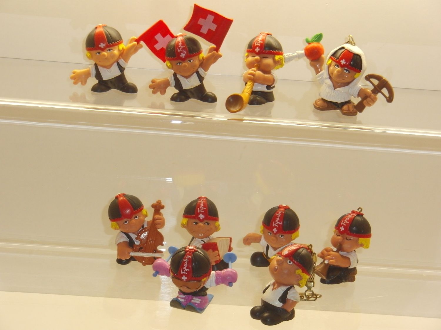 Seppli: Schleich 1984: kompletter Satz  + 1 Variante = 10 Figuren