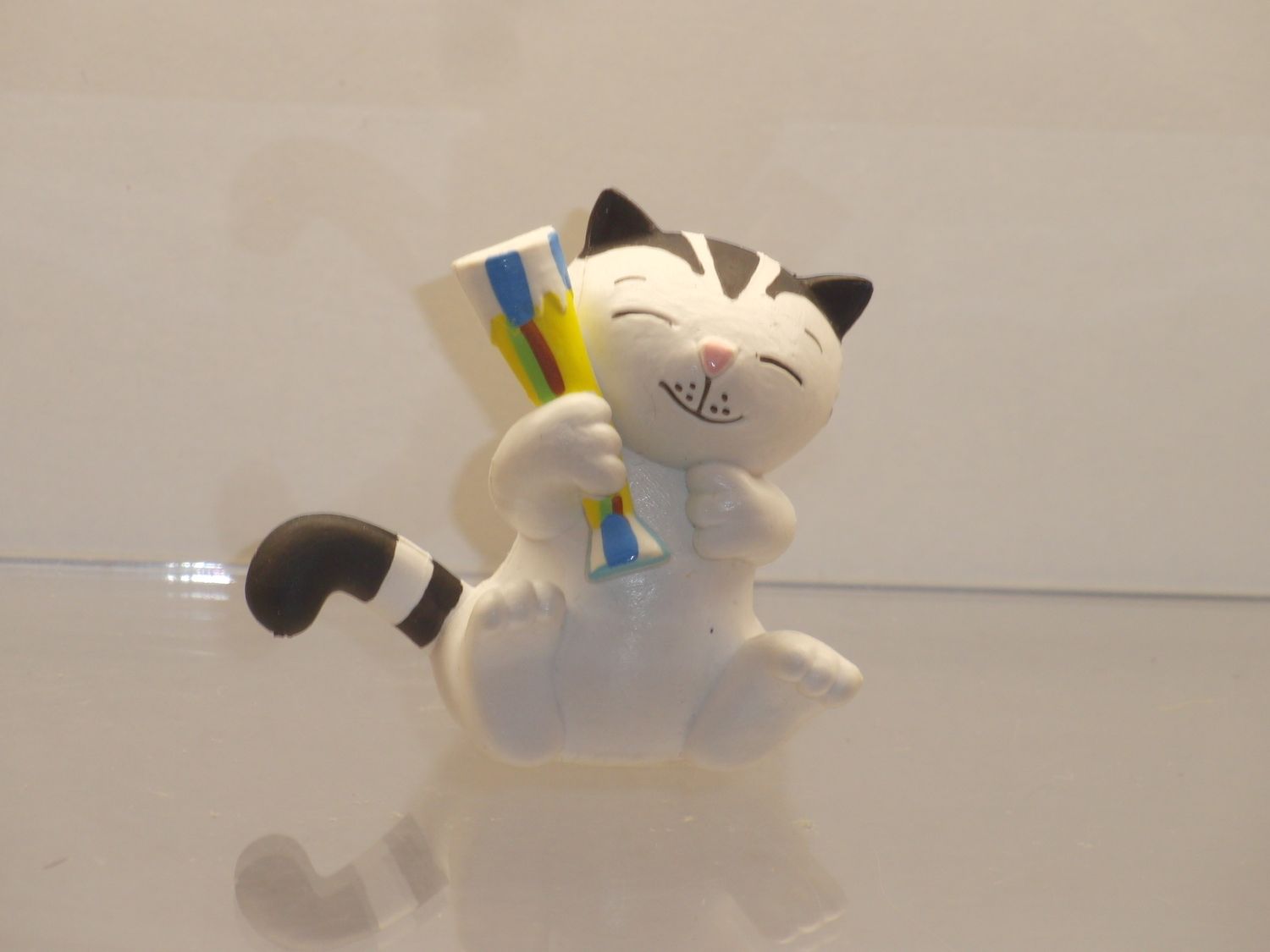 Kätzchen Jacob: Schleich 80er Jahre: Jakob mit Sektglas (Klebereste auf Unterseite)