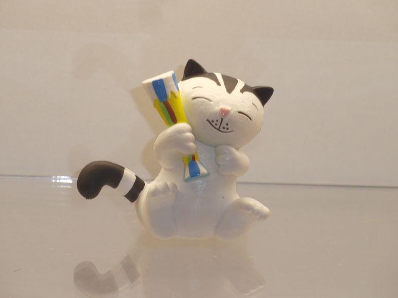 Kätzchen Jacob: Schleich 80er Jahre: Jakob mit Sektglas (Klebereste auf Unterseite)
