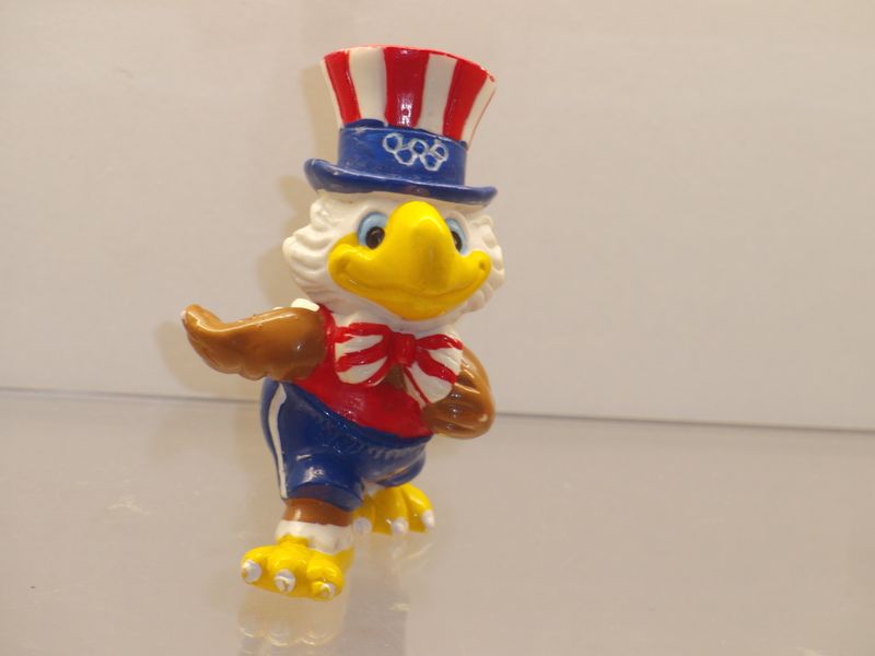 Werbefiguren: Olympische Spiele Los Angeles 1984: Maskottchen Sam als Geher Werbefiguren: Olympische Spiele Los Angeles 1984: Maskottchen Sam als Geher