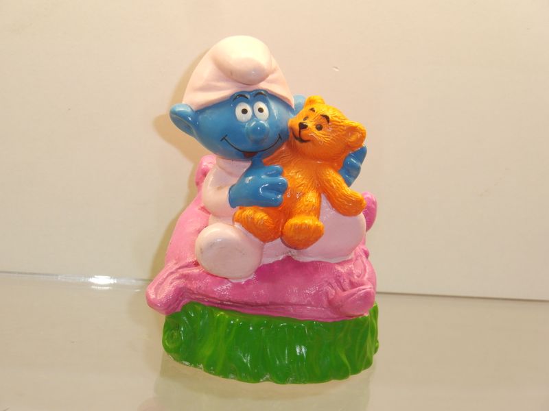 Süßigkeitentopper: Babyschlumpf mit Teddybär Süßigkeitentopper: Babyschlumpf mit Teddybär