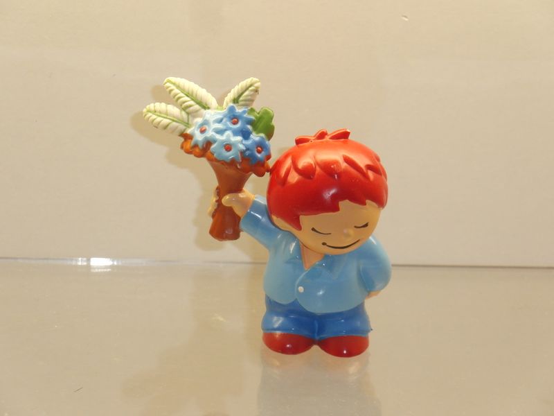 Werbefiguren: ZDF: Mainzelmännchen: P:os 2011: Edi mit Blumenstrauß