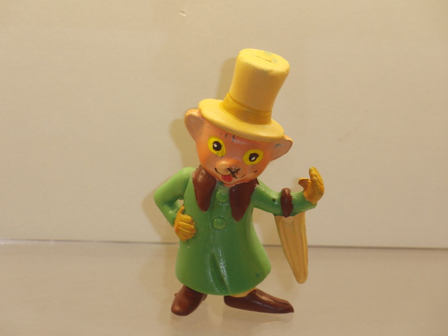 Werbefiguren: KKB Bank 80er Jahre: Katze mit Zylinder und Schirm