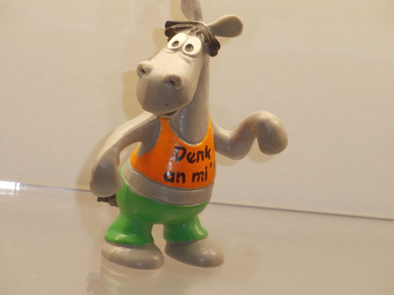 Äffle & Pferdle: Pferdle (Hemd orange/Hose grün) Aufdruck: Denk an mi
