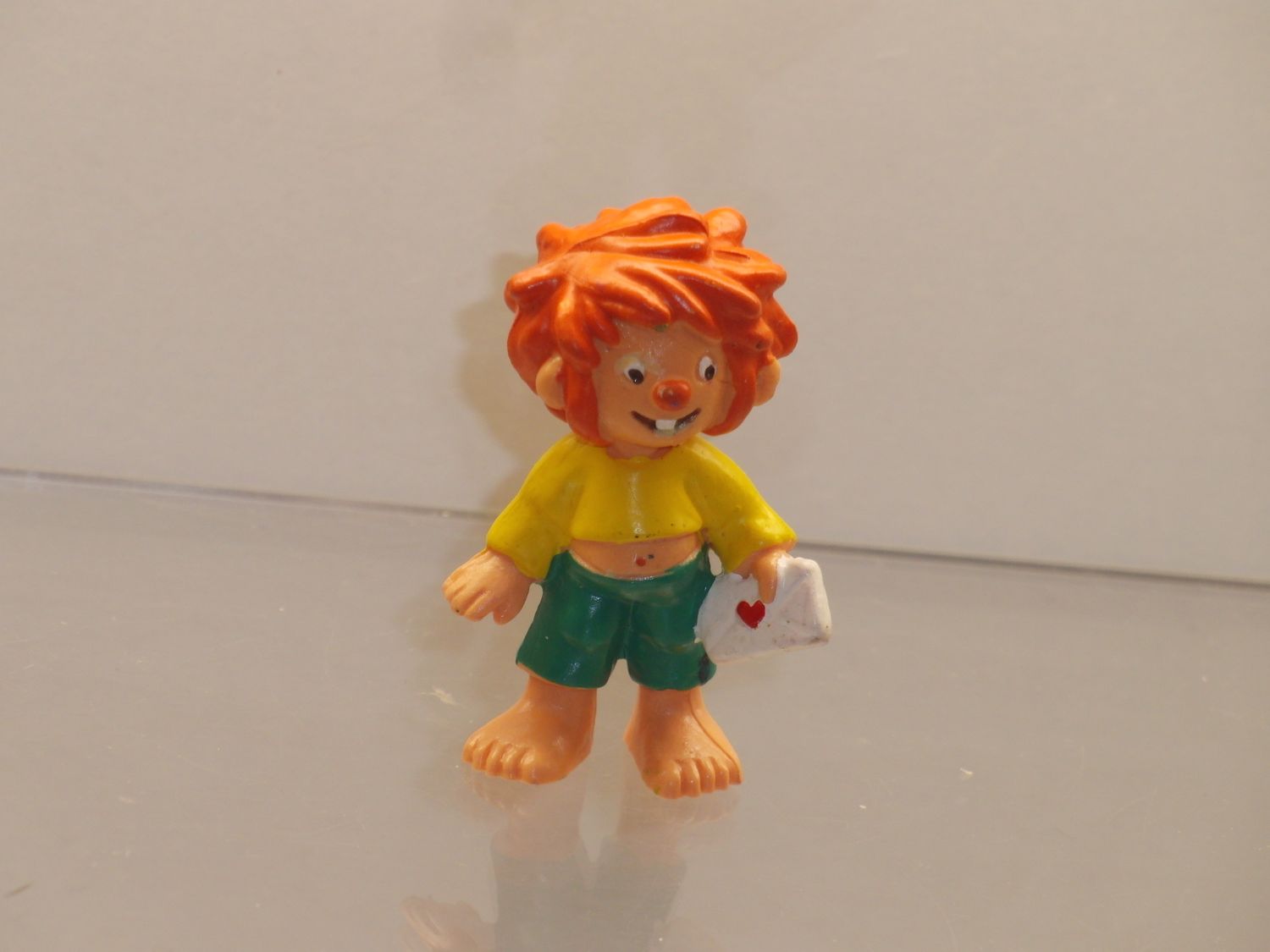 Pumuckl: Bullyland 1997: Mini: Verletzter - Werbefigur mit Aufdruck VM - Pumuckl: Bullyland 1997: Mini: Verletzter - Werbefigur mit Aufdruck VM -