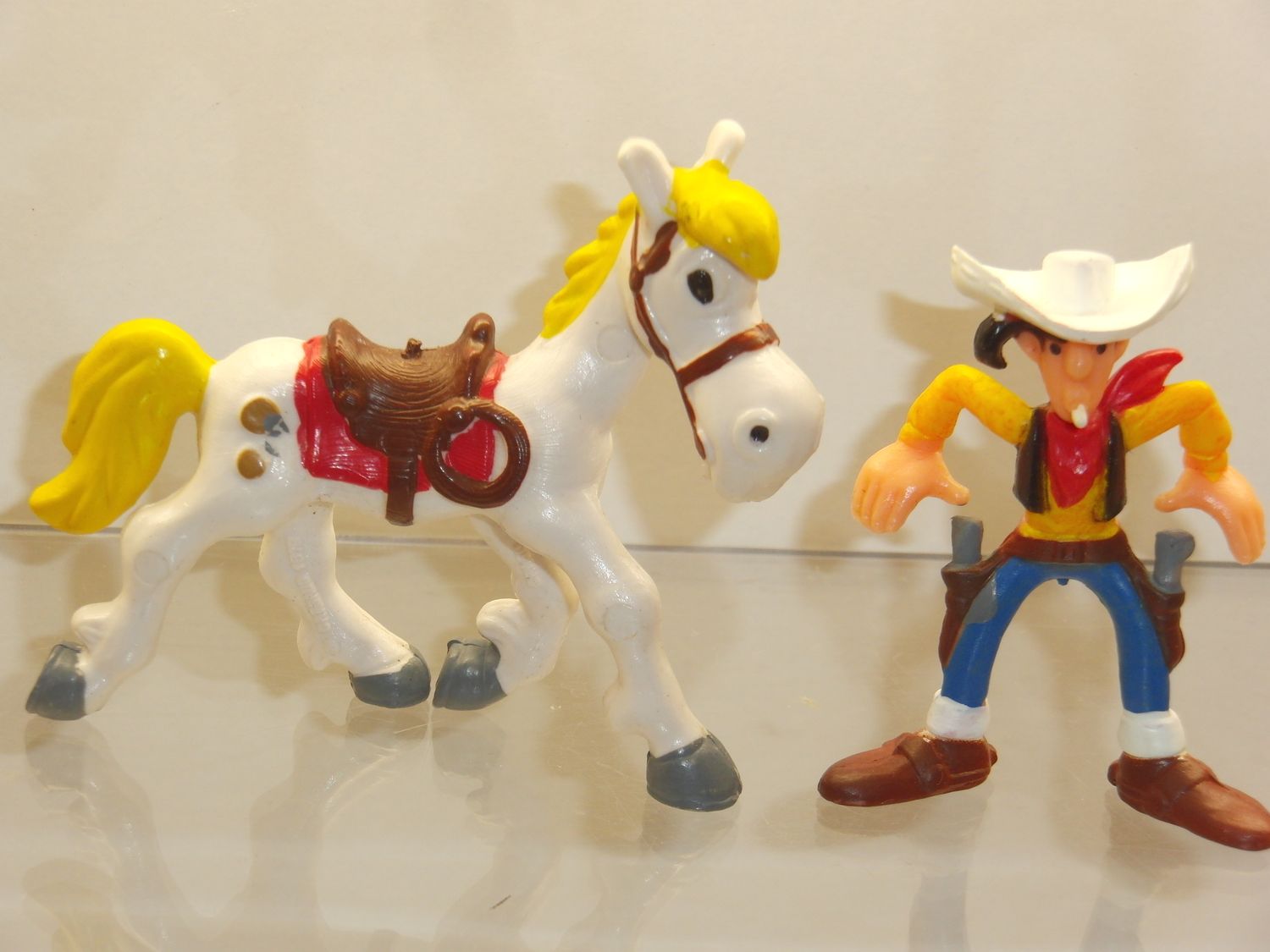 Lucky Luke: Brabo 70er Jahre: Lucky Luke ziehend + Jolly Jumper