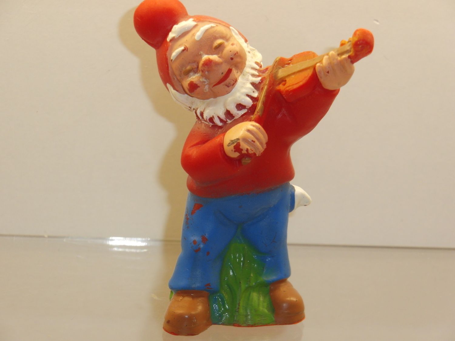 Werbefiguren: Salamander 70er Jahre: Lurchi und seine Freunde: Lurchi-Kapelle: Zwerg Piping mit Geige