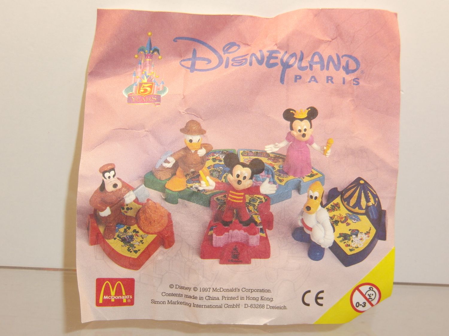 Disney: Disney Land Paris: Mc Donald's 90er Jahre: kompletter Satz mit 5 verschiedenen Figuren