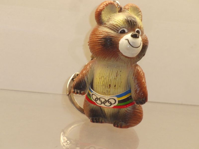 Werbefiguren: Olympische Spiele Moskau 1980: Maskottchen Mischa als Schlüsselanhänger Werbefiguren: Olympische Spiele Moskau 1980: Maskottchen Mischa als Schlüsselanhänger