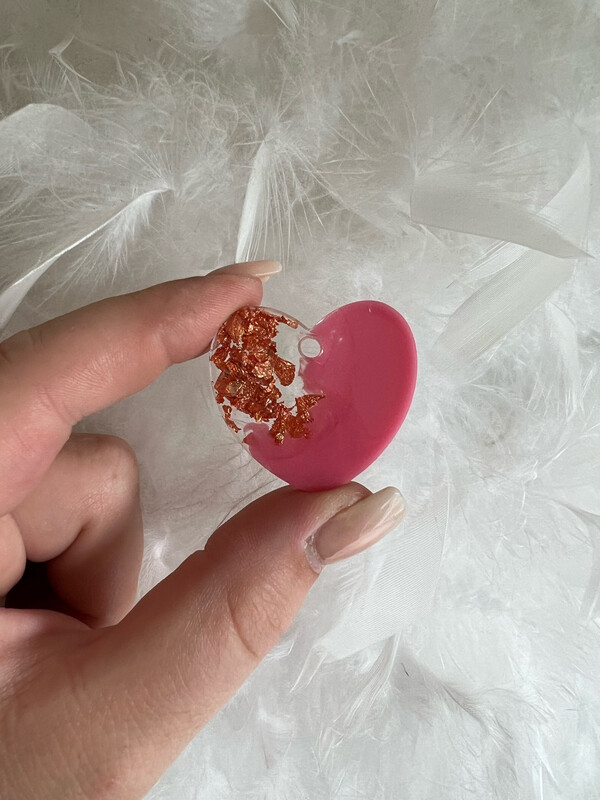 Herz Hundemarke Rosa/Rosegold