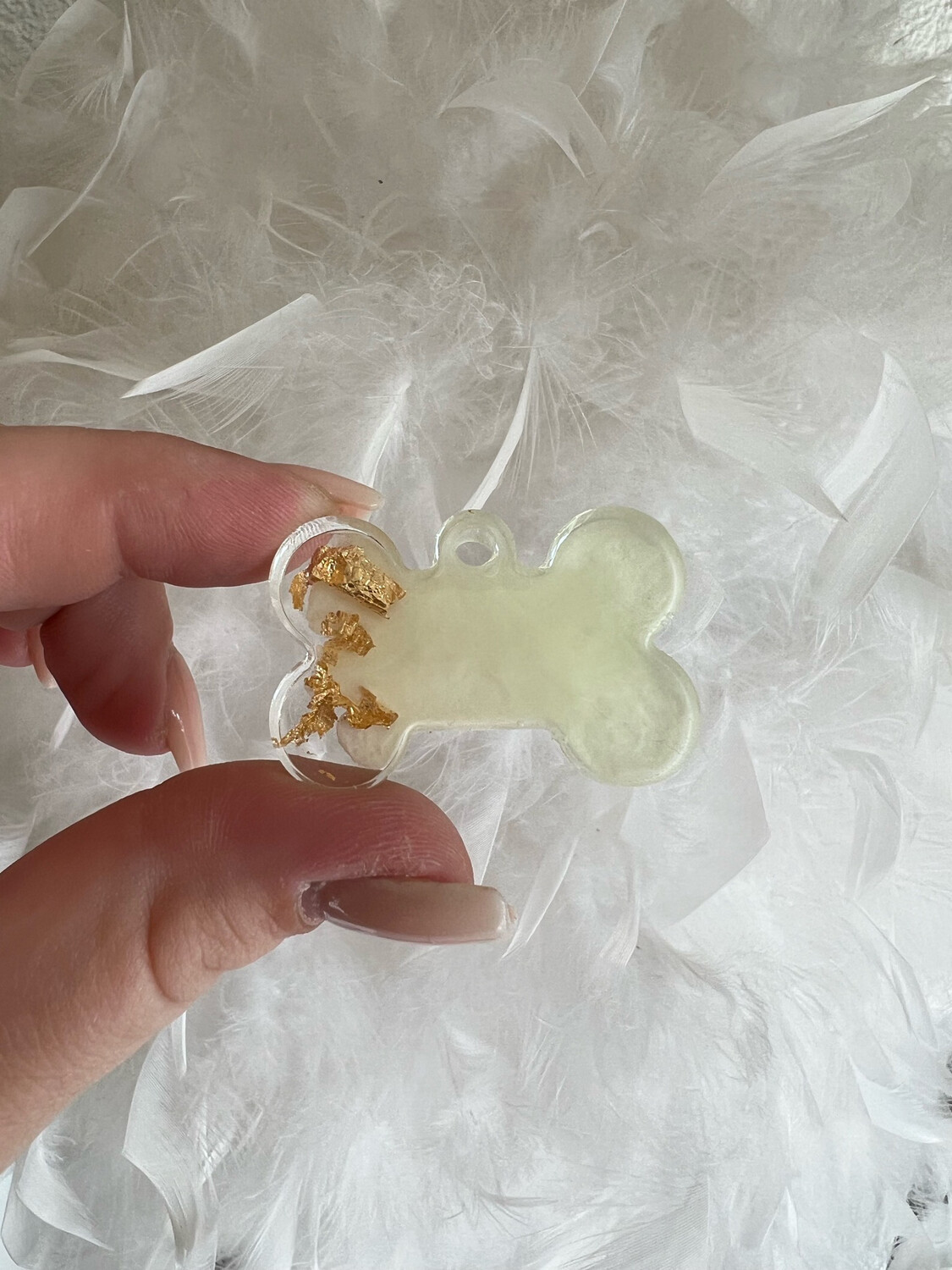 Hundemarken Knochen Klein Gelb/Gold