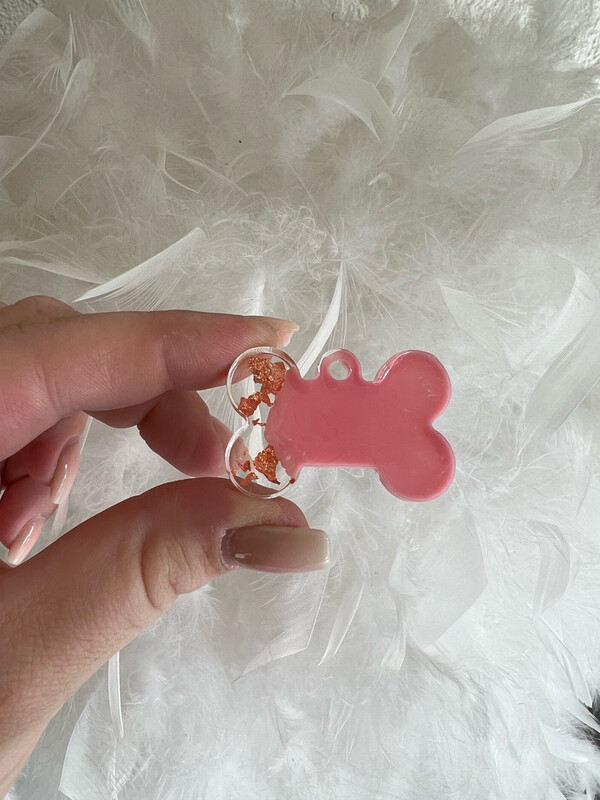 Hundemarke Knochen Klein Rosa/Rosegold Hundemarke Knochen Klein Rosa/Rosegold