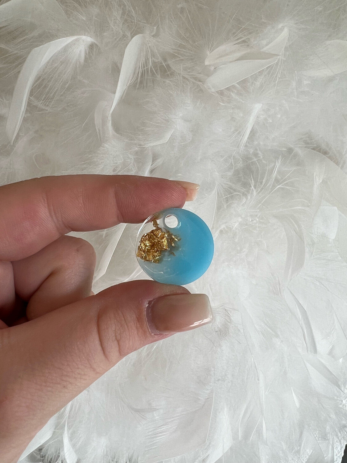 Hundemarke Rund Klein Blau/Gold