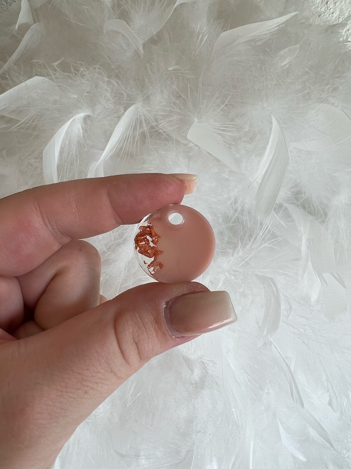 Hundemarke Rund Klein Beige/Rosegold