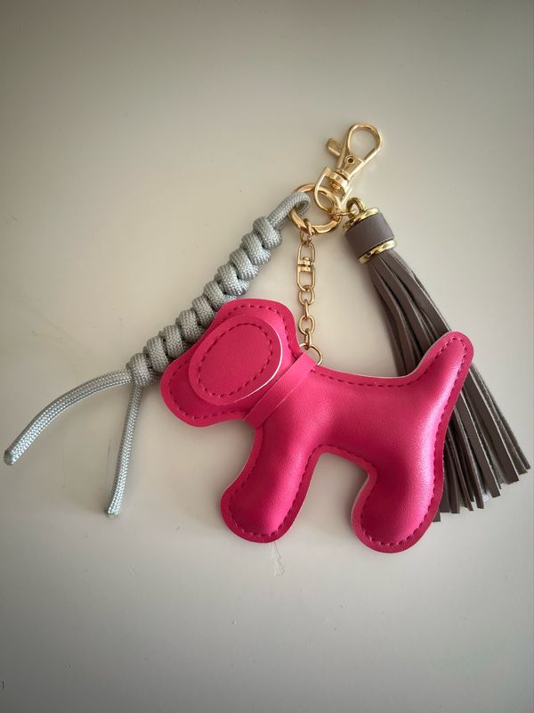 Schlüsselanhänger/Taschen Anhänger Hund Pink