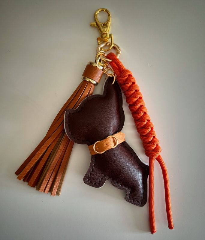 Schlüsselanhänger/Taschen Anhänger Frenchie Braun