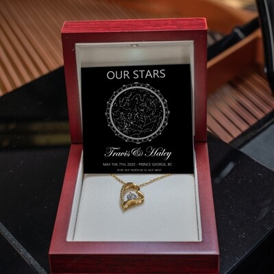 Eternal Love Heart Necklace - "Our Stars" Design - CC
