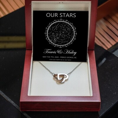 Hearts Joined Necklace - "Our Stars" Design - CC