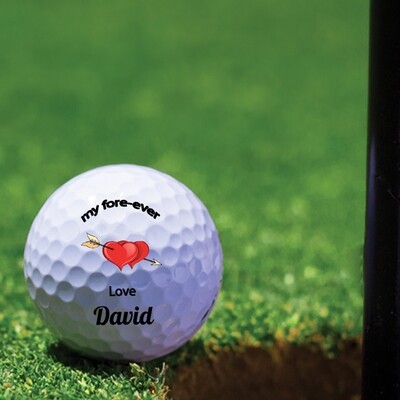 Personalized Golf Balls "my fore-ever Love" Design - CC