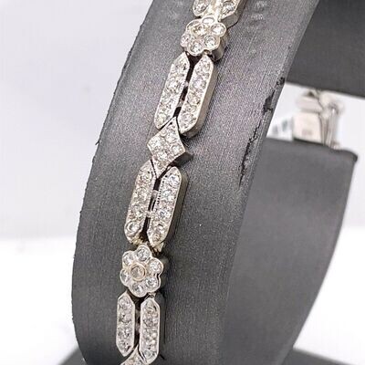 18k White Gold 2.00 CT Diamond Ladies Bracelet