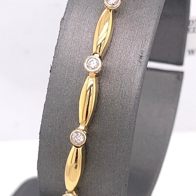 14k Yellow Gold 0.75 Ct Diamond Ladies Bracelet 14k Yellow Gold 0.75 Ct Diamond Ladies Bracelet