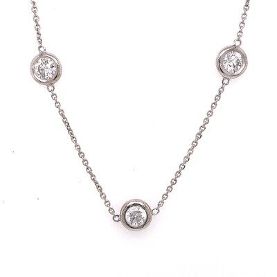 14K White Gold 4.50 CT Diamond By The Yard Necklace 14K White Gold 4.50 CT Diamond By The Yard Necklace